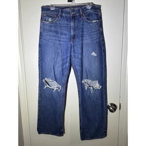 American Eagle Distressed Straight Leg Jeans Women’s Comfort Stretch Denim
